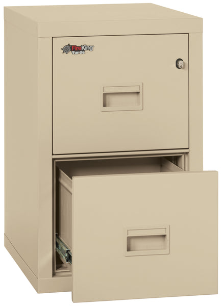 FireKing Fire Rated 2 Drawer 22 Depth Letter/Legal File Cabinet - Parchment