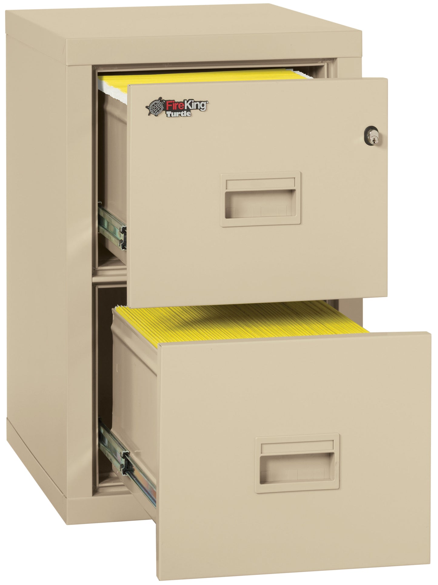 FireKing Fire Rated 2 Drawer 22" Depth Letter/Legal File Cabinet - Parchment