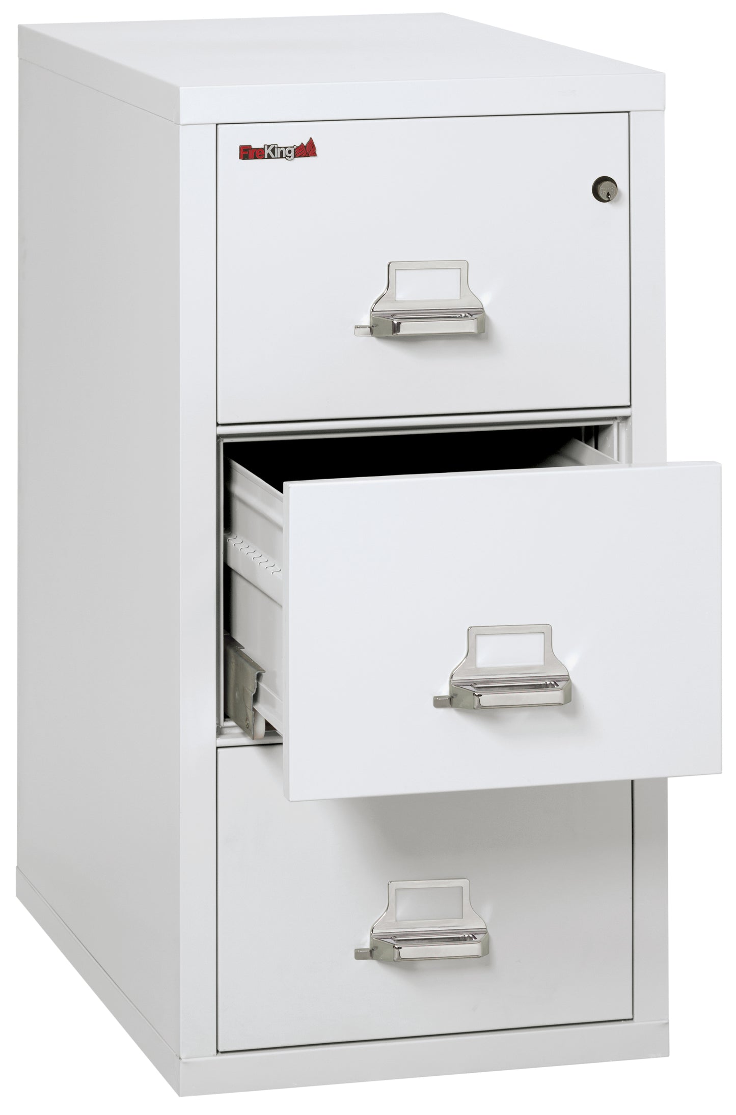 FireKing 1 Hour Fire Resistant File Cabinet - 3 Drawer Letter 31" Depth - Arctic White