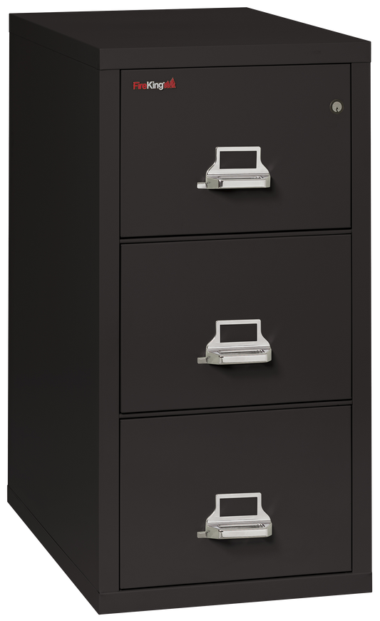 FireKing 1 Hour Fire Resistant File Cabinet - 3 Drawer Letter 31" Depth - Black