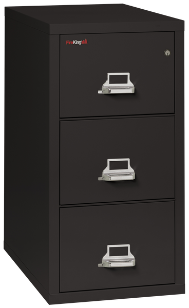 FireKing 1 Hour Fire Resistant File Cabinet - 3 Drawer Letter 31 Depth - Black