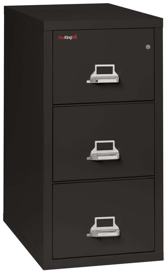 FireKing 1 Hour Fire Resistant File Cabinet - 3 Drawer Letter 31" Depth - Black