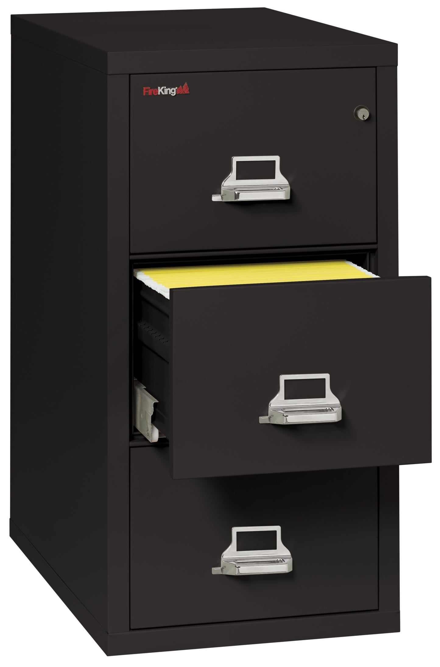 FireKing 1 Hour Fire Resistant File Cabinet - 3 Drawer Letter 31" Depth - Black