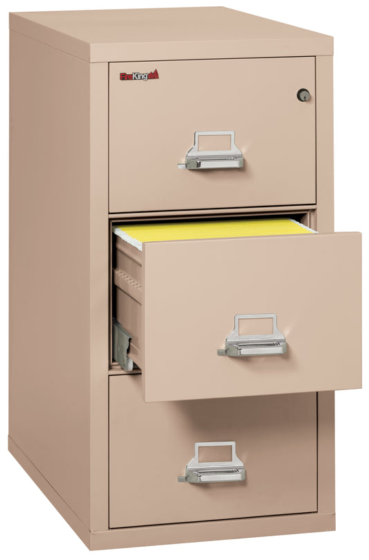 FireKing 1 Hour Fire Resistant File Cabinet - 3 Drawer Letter 31" Depth - Champagne