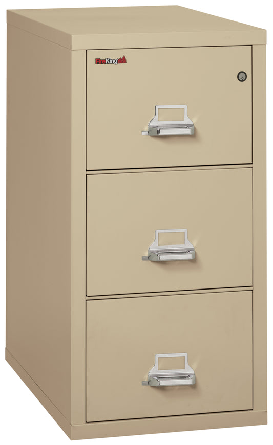 FireKing 1 Hour Fire Resistant File Cabinet - 3 Drawer Letter 31" Depth - Parchment