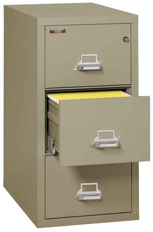 FireKing 1 Hour Fire Resistant File Cabinet - 3 Drawer Letter 31" Depth - Pewter