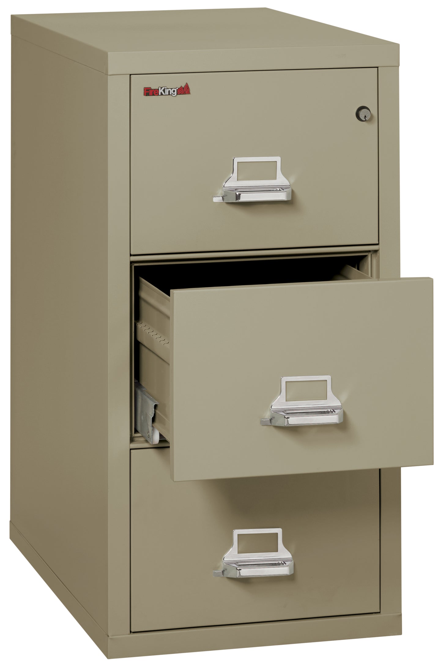 FireKing 1 Hour Fire Resistant File Cabinet - 3 Drawer Letter 31" Depth - Pewter