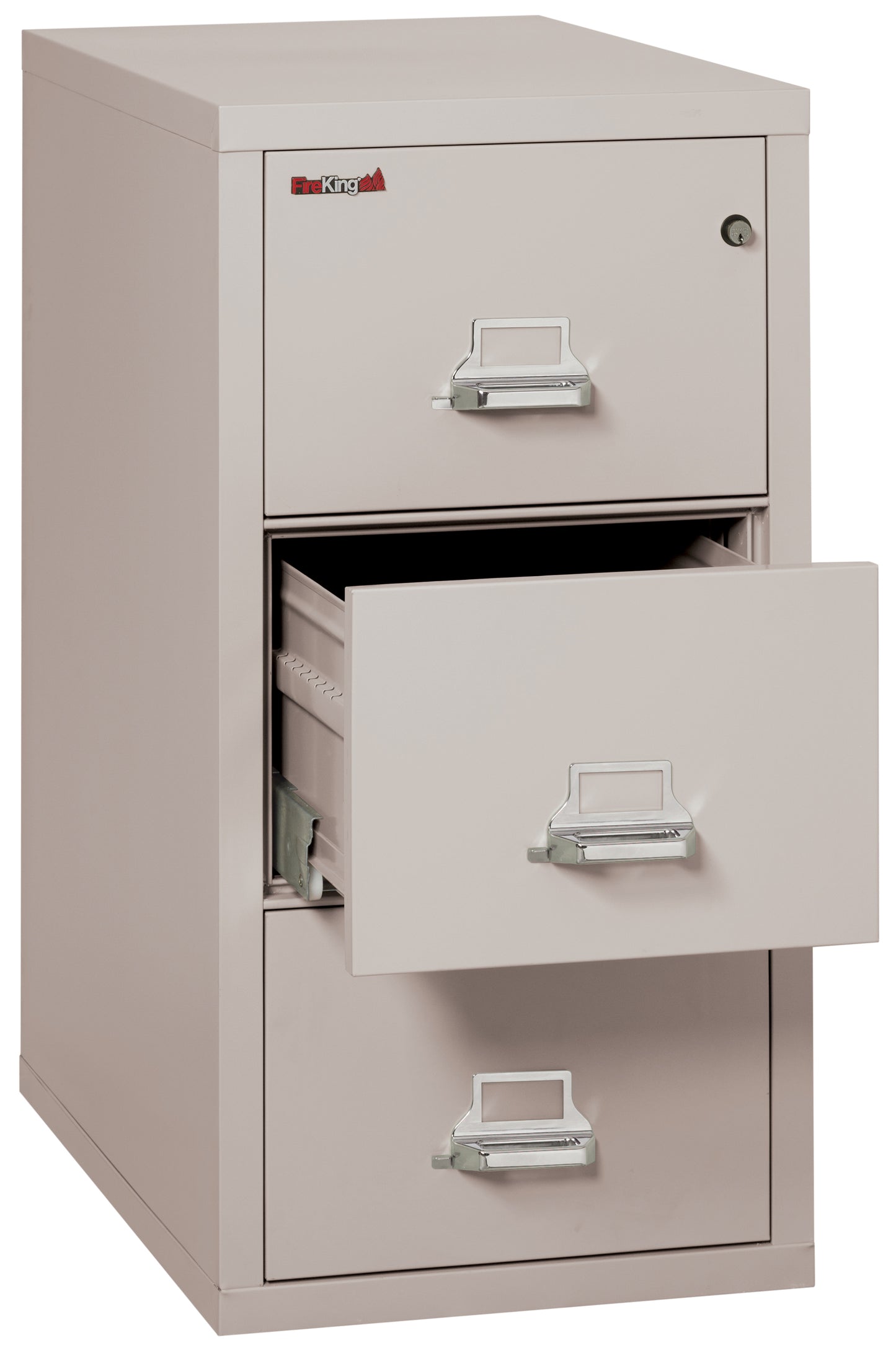 FireKing 1 Hour Fire Resistant File Cabinet - 3 Drawer Letter 31" Depth - Platinum