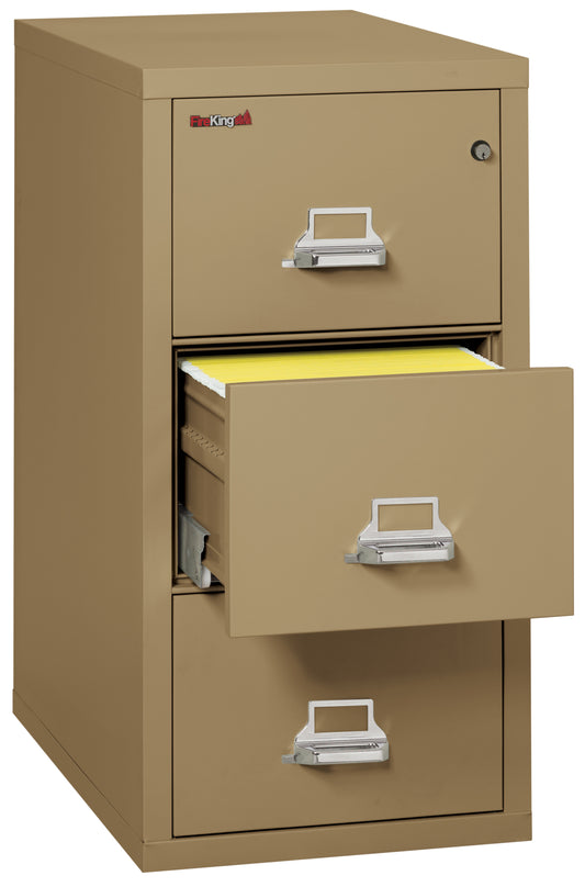 FireKing 1 Hour Fire Resistant File Cabinet - 3 Drawer Letter 31" Depth - Sand