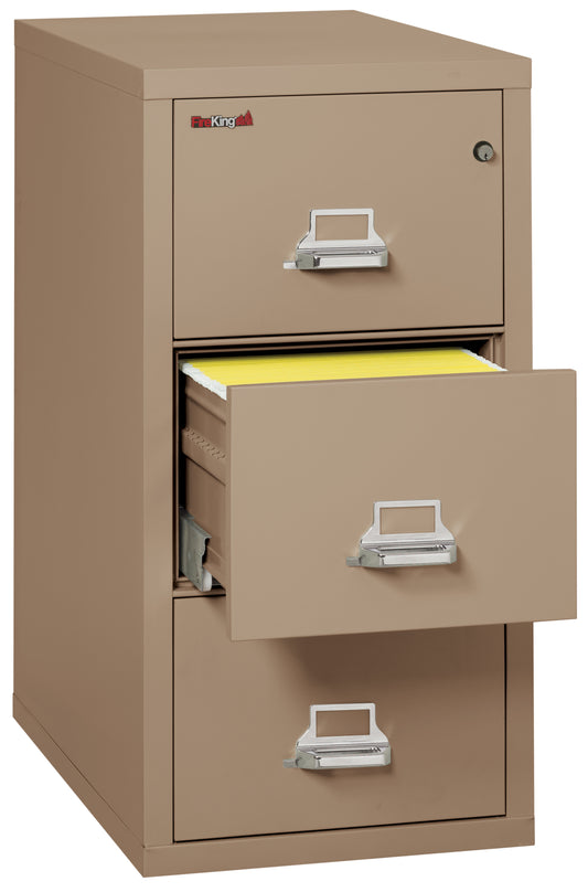 FireKing 1 Hour Fire Resistant File Cabinet - 3 Drawer Letter 31" Depth - Taupe