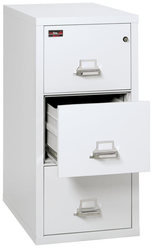 FireKing 2 Hour Fire Resistant File Cabinet - 3 Drawer Letter 31" Depth - Arctic White