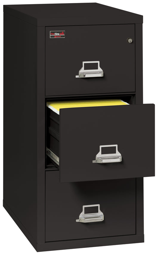 FireKing 2 Hour Fire Resistant File Cabinet - 3 Drawer Letter 31" Depth - Black