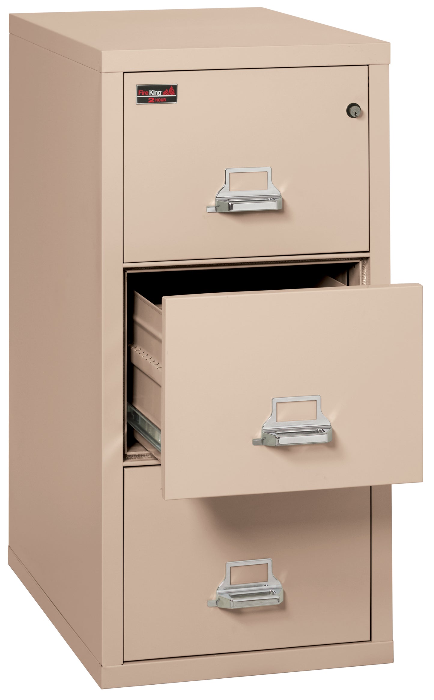 FireKing 2 Hour Fire Resistant File Cabinet - 3 Drawer Letter 31" Depth - Champagne