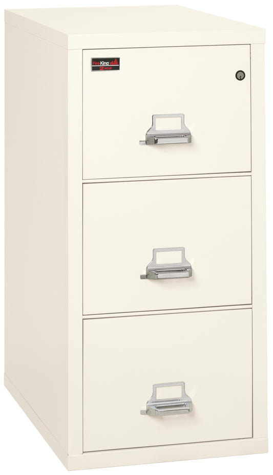 FireKing 2 Hour Fire Resistant File Cabinet - 3 Drawer Letter 31" Depth - Ivory White