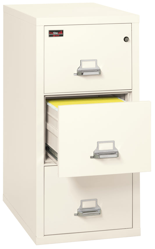 FireKing 2 Hour Fire Resistant File Cabinet - 3 Drawer Letter 31" Depth - Ivory White