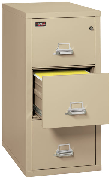 FireKing 2 Hour Fire Resistant File Cabinet - 3 Drawer Letter 31 Depth - Parchment