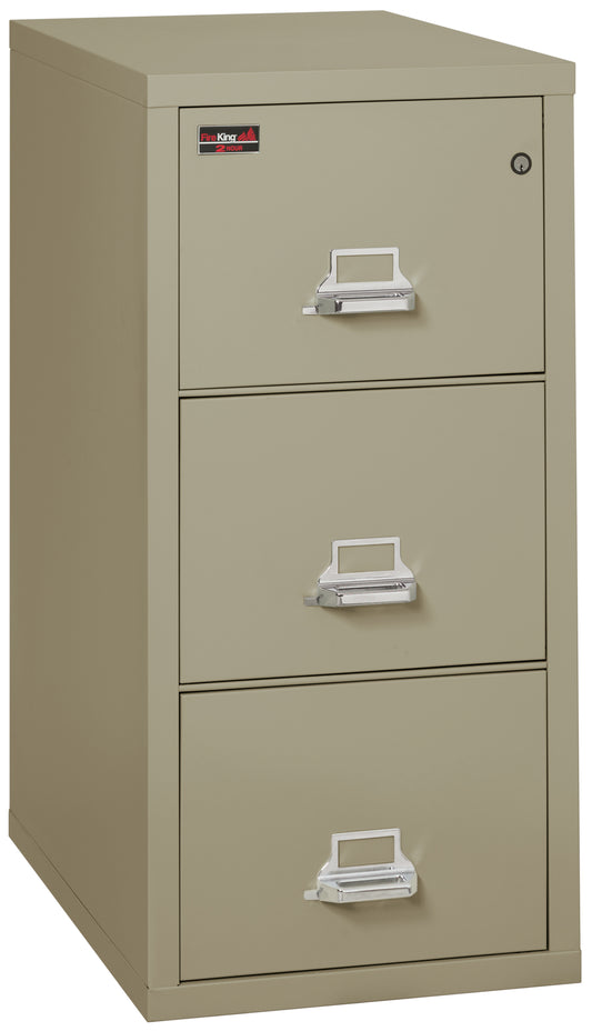 FireKing 2 Hour Fire Resistant File Cabinet - 3 Drawer Letter 31" Depth - Pewter