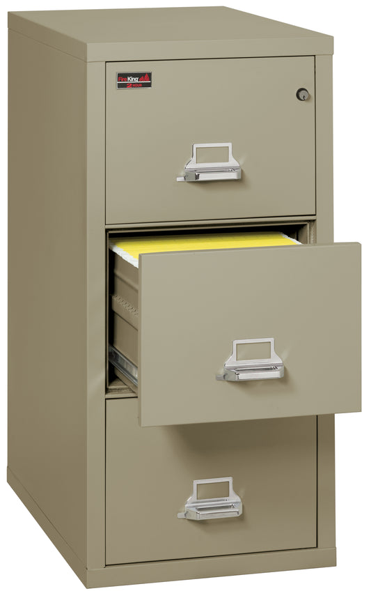 FireKing 2 Hour Fire Resistant File Cabinet - 3 Drawer Letter 31" Depth - Pewter