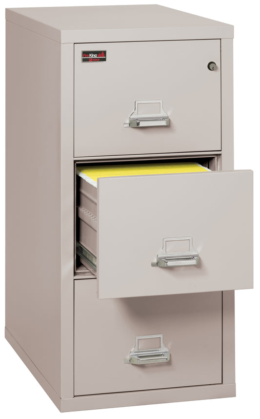 FireKing 2 Hour Fire Resistant File Cabinet - 3 Drawer Letter 31" Depth - Platinum