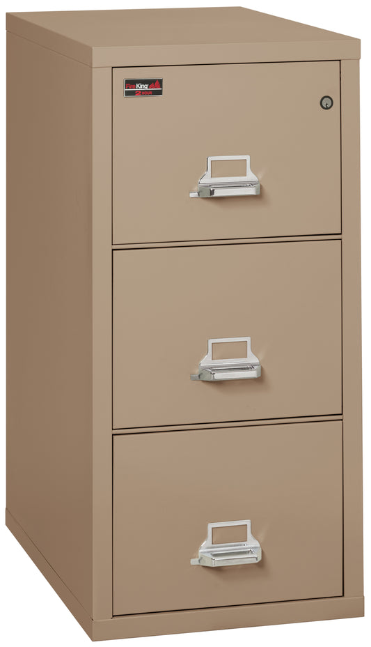 FireKing 2 Hour Fire Resistant File Cabinet - 3 Drawer Letter 31" Depth - Tan