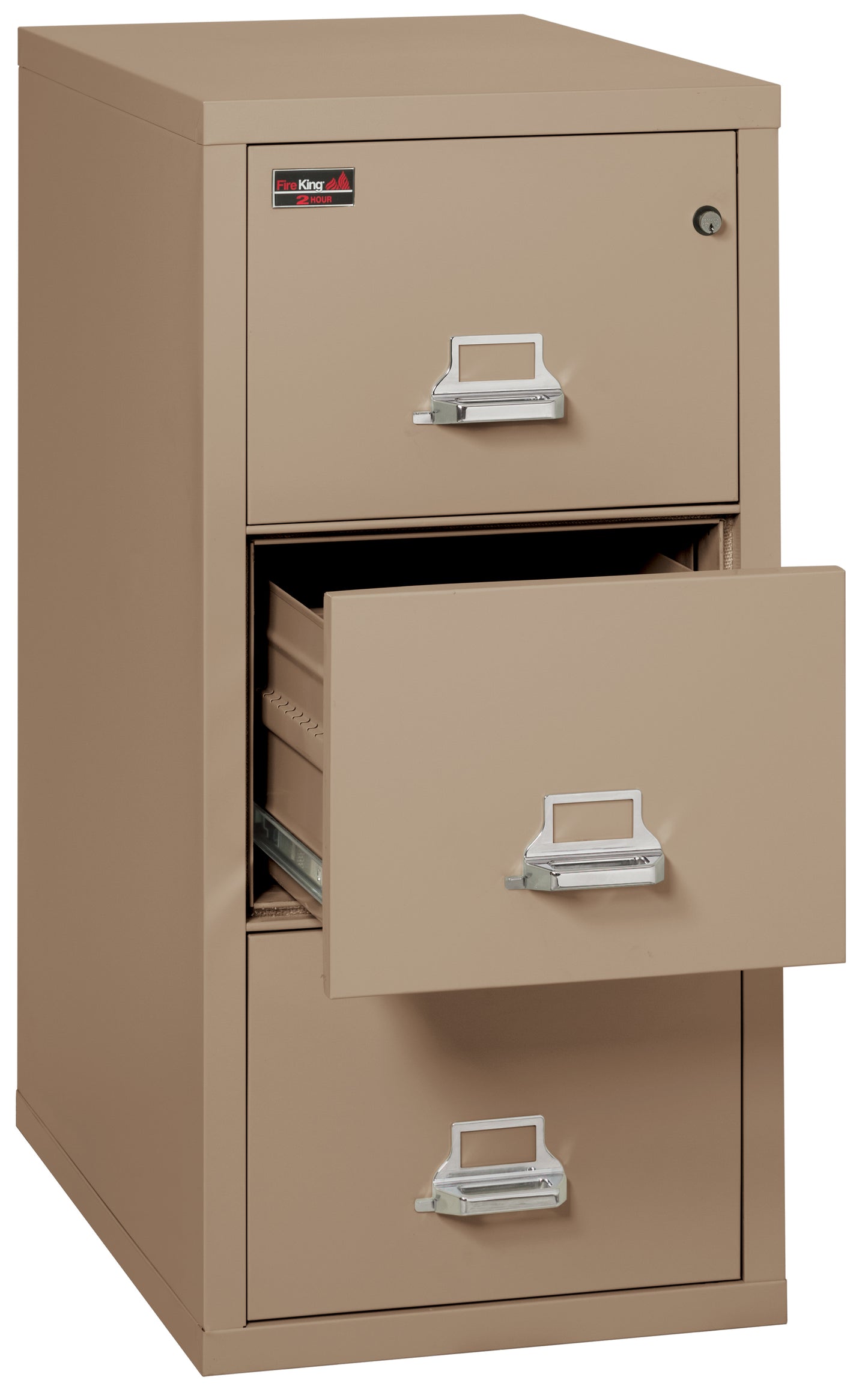 FireKing 2 Hour Fire Resistant File Cabinet - 3 Drawer Letter 31" Depth - Tan