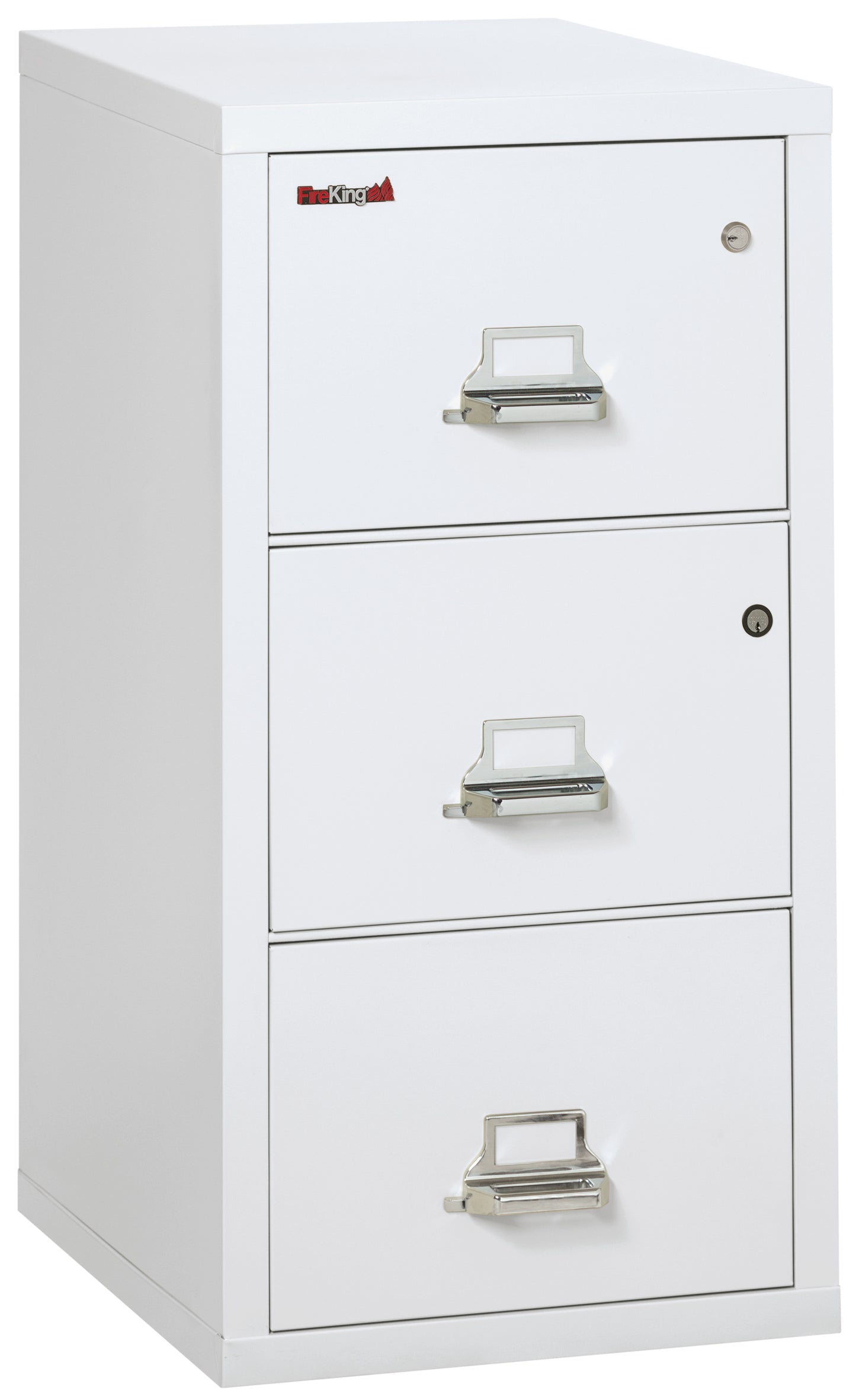 FireKing 1 Hour Fire Resistant File Cabinet - 3 Drawer Legal 31" Depth - Arctic White