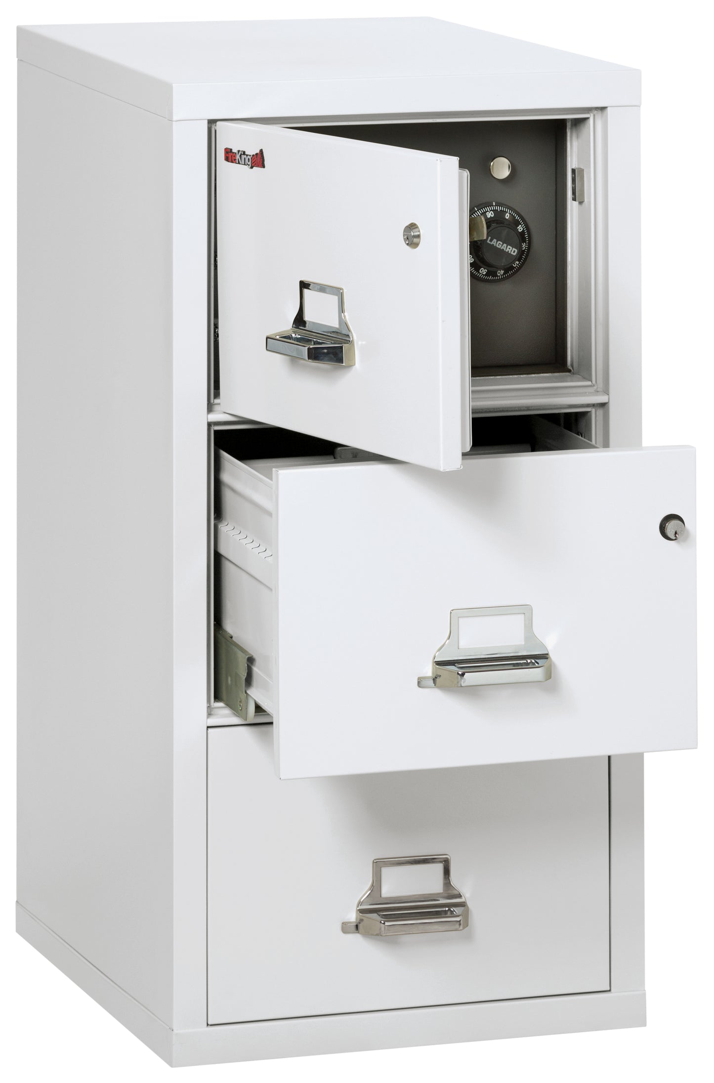 FireKing 3 Drawer Legal Safe-in-a-File Cabinet - Arctic White