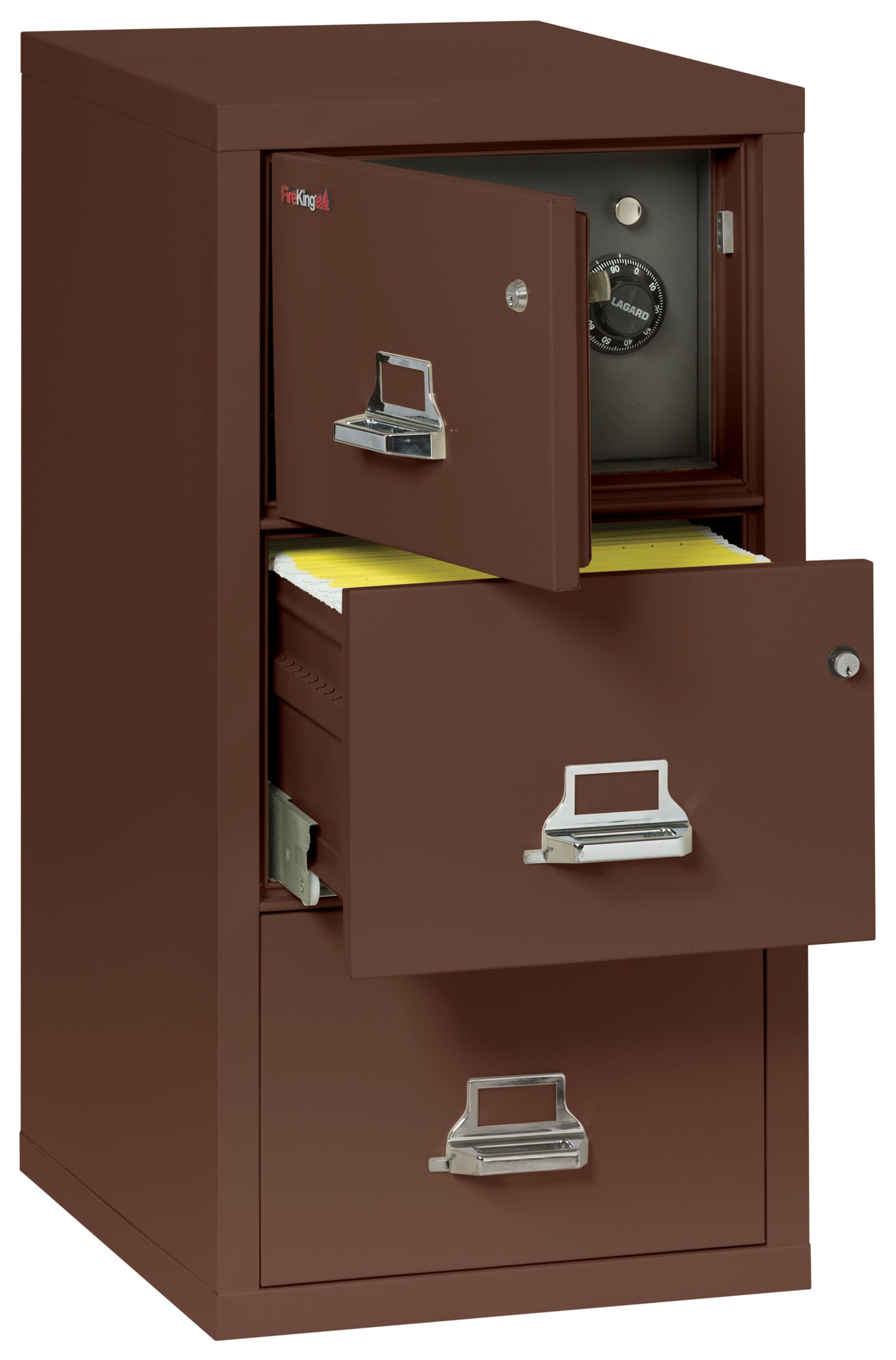 FireKing 1 Hour Fire Resistant File Cabinet - 3 Drawer Legal 31" Depth - Brown