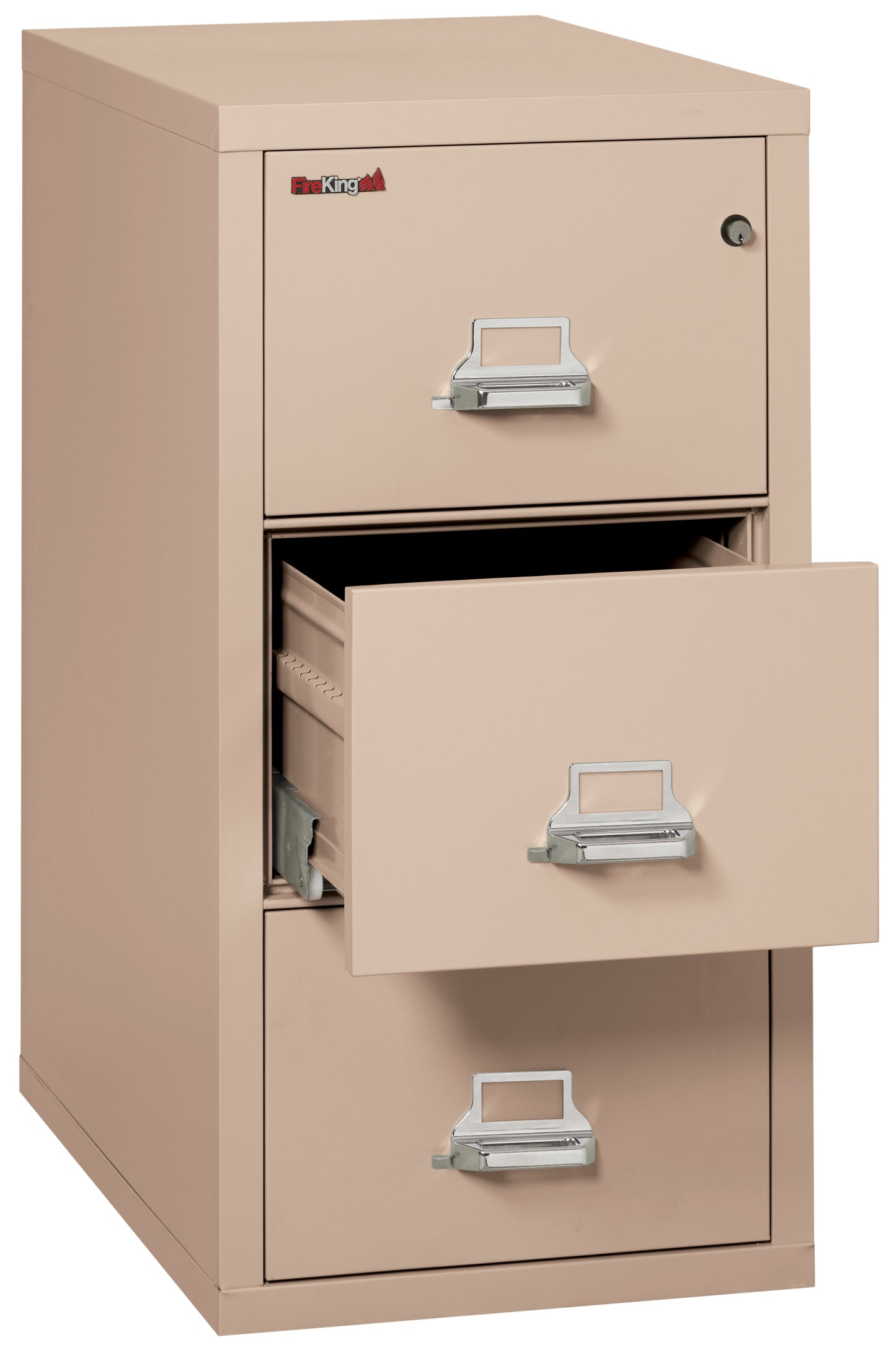 FireKing 1 Hour Fire Resistant File Cabinet - 3 Drawer Legal 31" Depth - Champagne