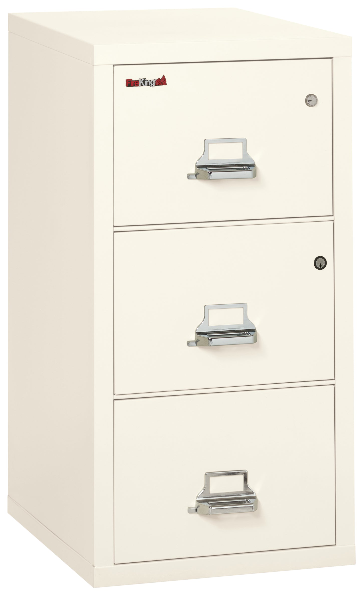 FireKing 1 Hour Fire Resistant File Cabinet - 3 Drawer Legal 31" Depth - Ivory White