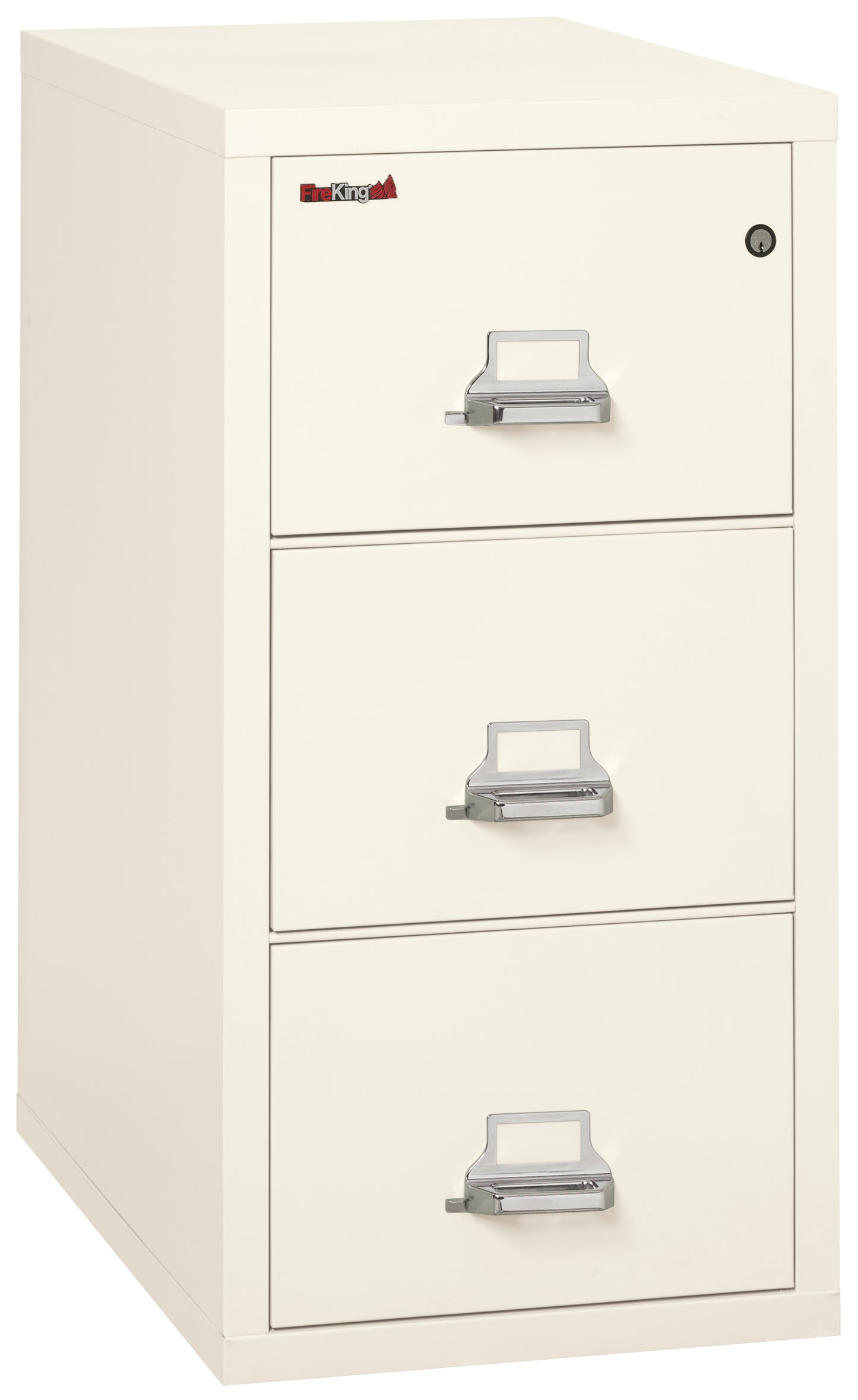 FireKing 1 Hour Fire Resistant File Cabinet - 3 Drawer Legal 31" Depth - Ivory White