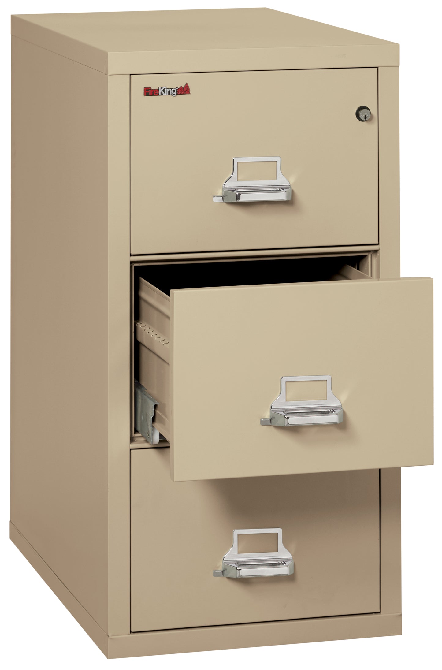 FireKing 1 Hour Fire Resistant File Cabinet - 3 Drawer Legal 31" Depth - Parchment