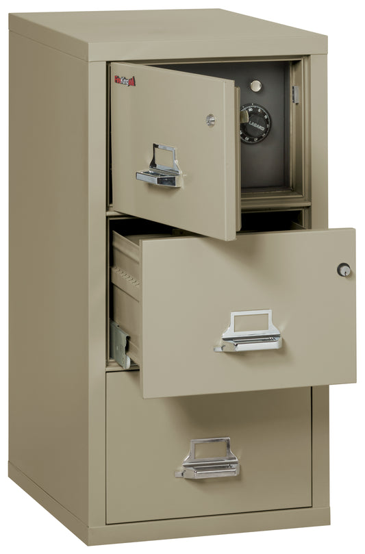 FireKing 3 Drawer Legal Safe-in-a-File Cabinet - Pewter