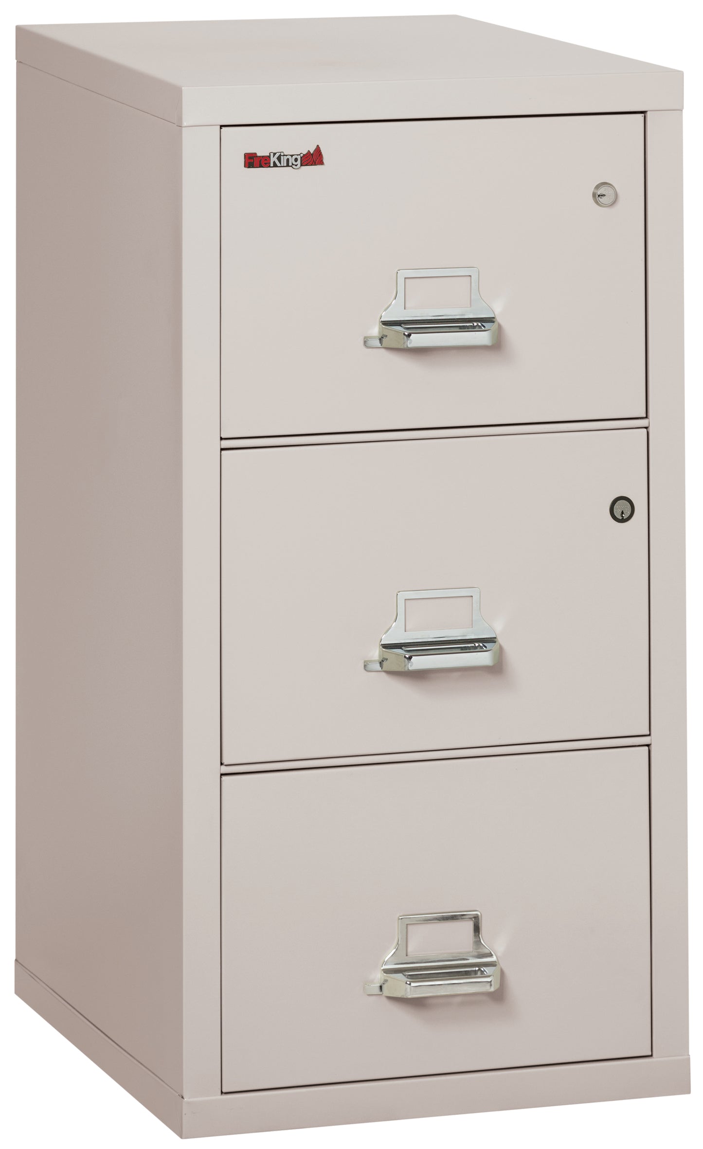 FireKing 1 Hour Fire Resistant File Cabinet - 3 Drawer Legal 31" Depth - Platinum