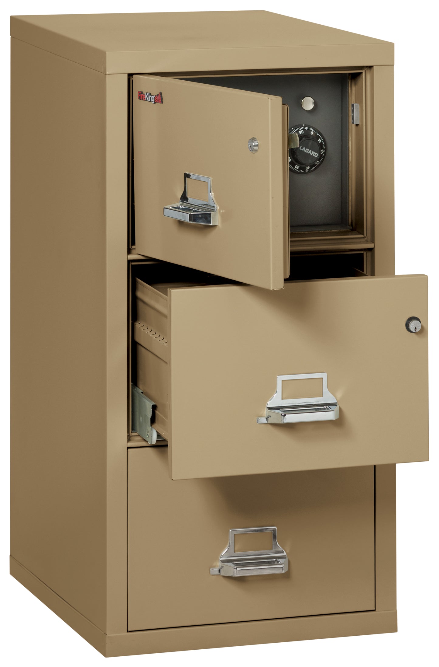 FireKing 3 Drawer Legal Safe-in-a-File Cabinet - Sand