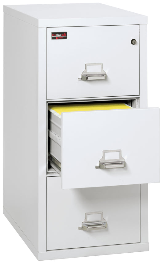 FireKing 2 Hour Fire Resistant File Cabinet - 3 Drawer Legal 32" Depth - Arctic White