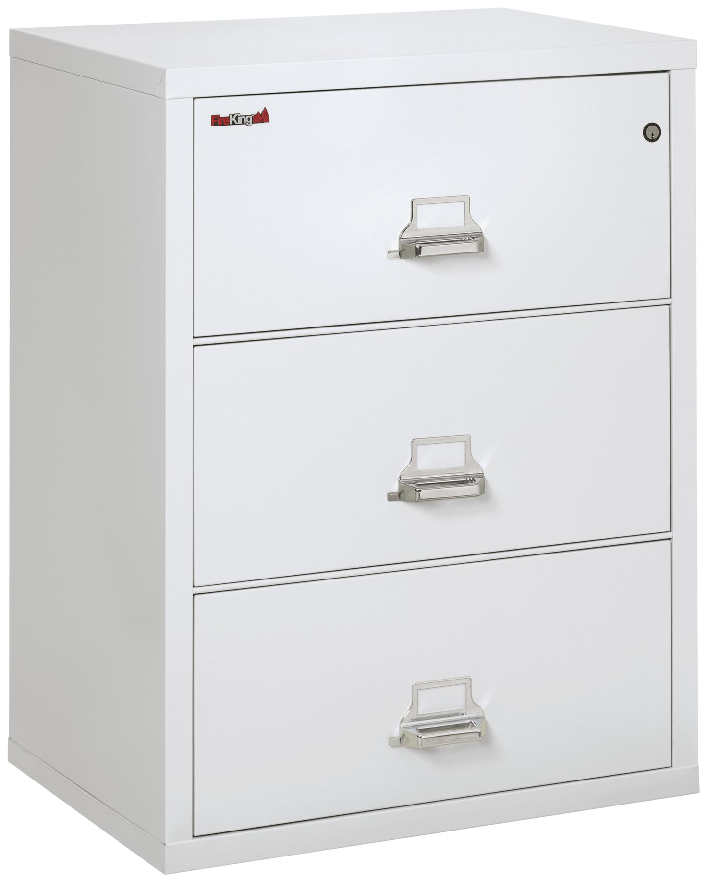 FireKing Fire Resistant File Cabinet - 3 Drawer Lateral 31" Wide - Arctic White