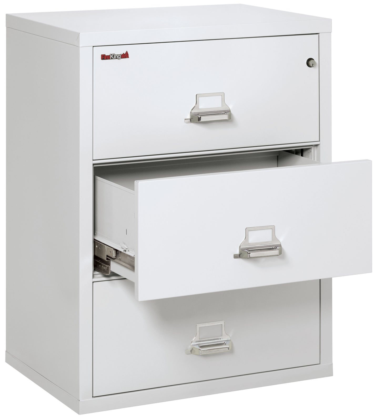 FireKing Fire Resistant File Cabinet - 3 Drawer Lateral 31" Wide - Arctic White