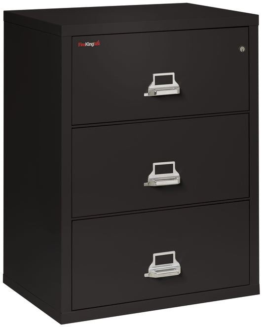 FireKing Fire Resistant File Cabinet - 3 Drawer Lateral 31" Wide - Black