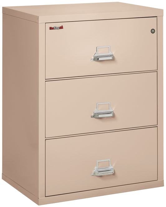 FireKing Fire Resistant File Cabinet - 3 Drawer Lateral 31" Wide - Champagne