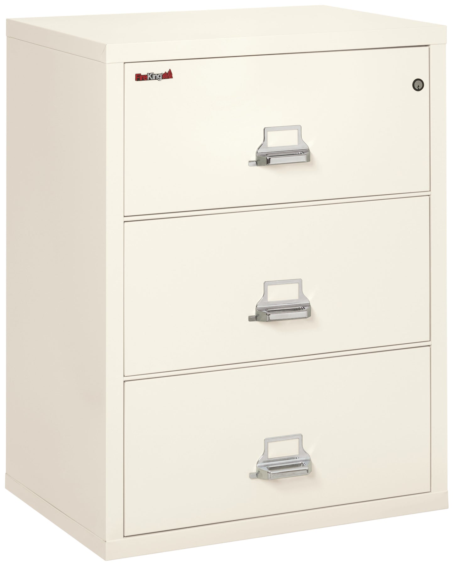 FireKing Fire Resistant File Cabinet - 3 Drawer Lateral 31" Wide - Ivory White