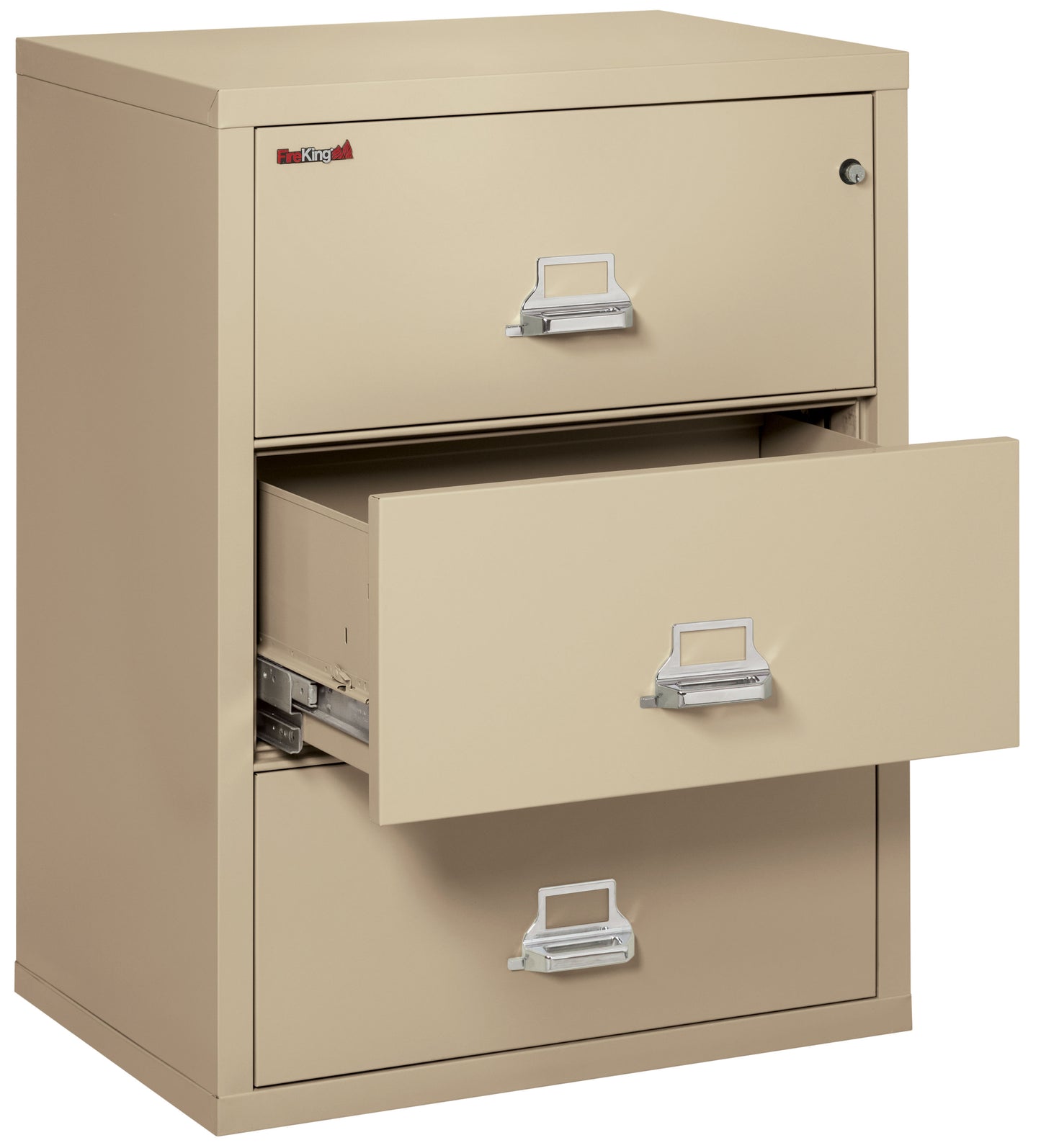 FireKing Fire Resistant File Cabinet - 3 Drawer Lateral 31" Wide - Parchment