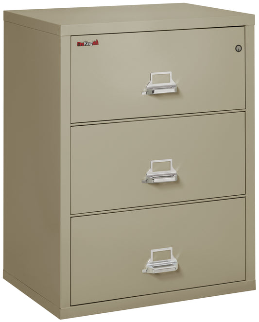 FireKing Fire Resistant File Cabinet - 3 Drawer Lateral 31" Wide - Pewter