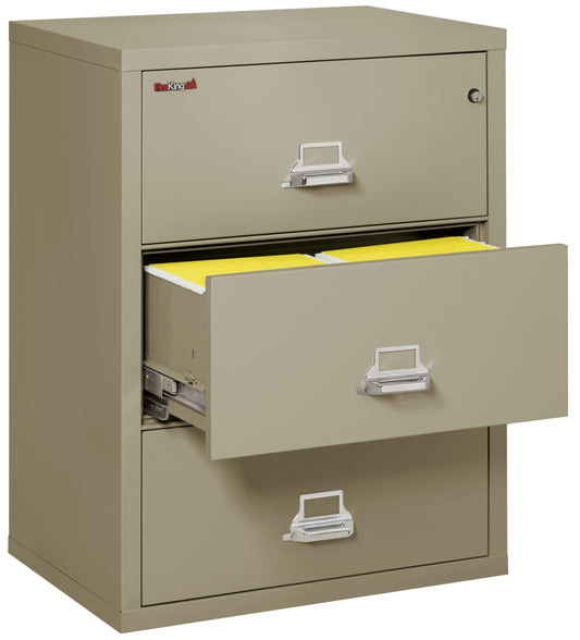 FireKing Fire Resistant File Cabinet - 3 Drawer Lateral 31" Wide - Pewter