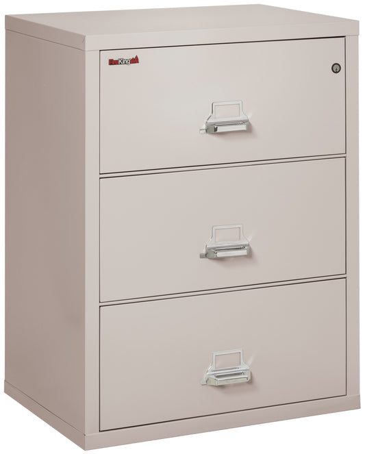 FireKing Fire Resistant File Cabinet - 3 Drawer Lateral 31" Wide - Platinum