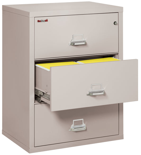 FireKing Fire Resistant File Cabinet - 3 Drawer Lateral 31" Wide - Platinum