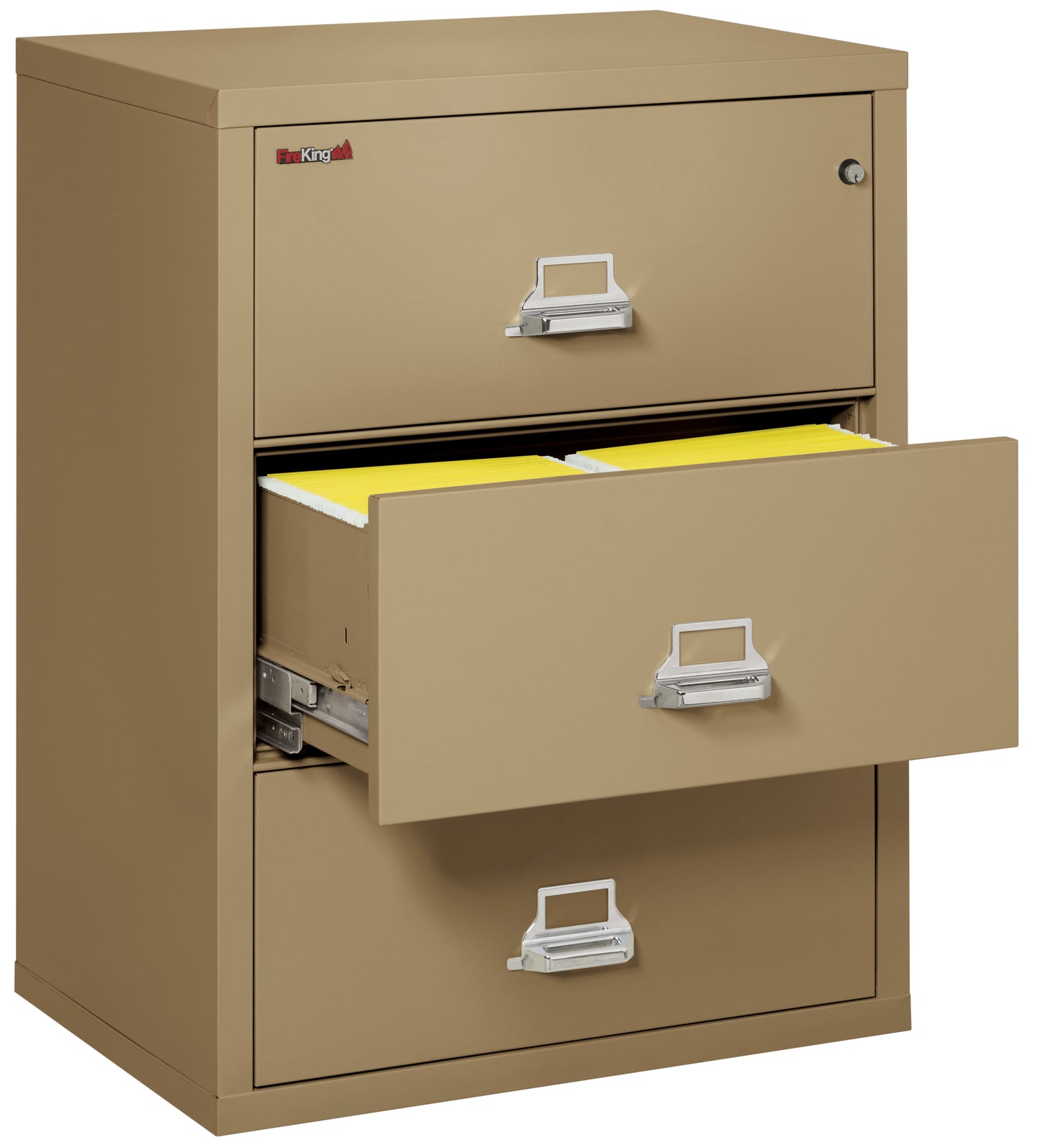 FireKing Fire Resistant File Cabinet - 3 Drawer Lateral 31" Wide - Sand