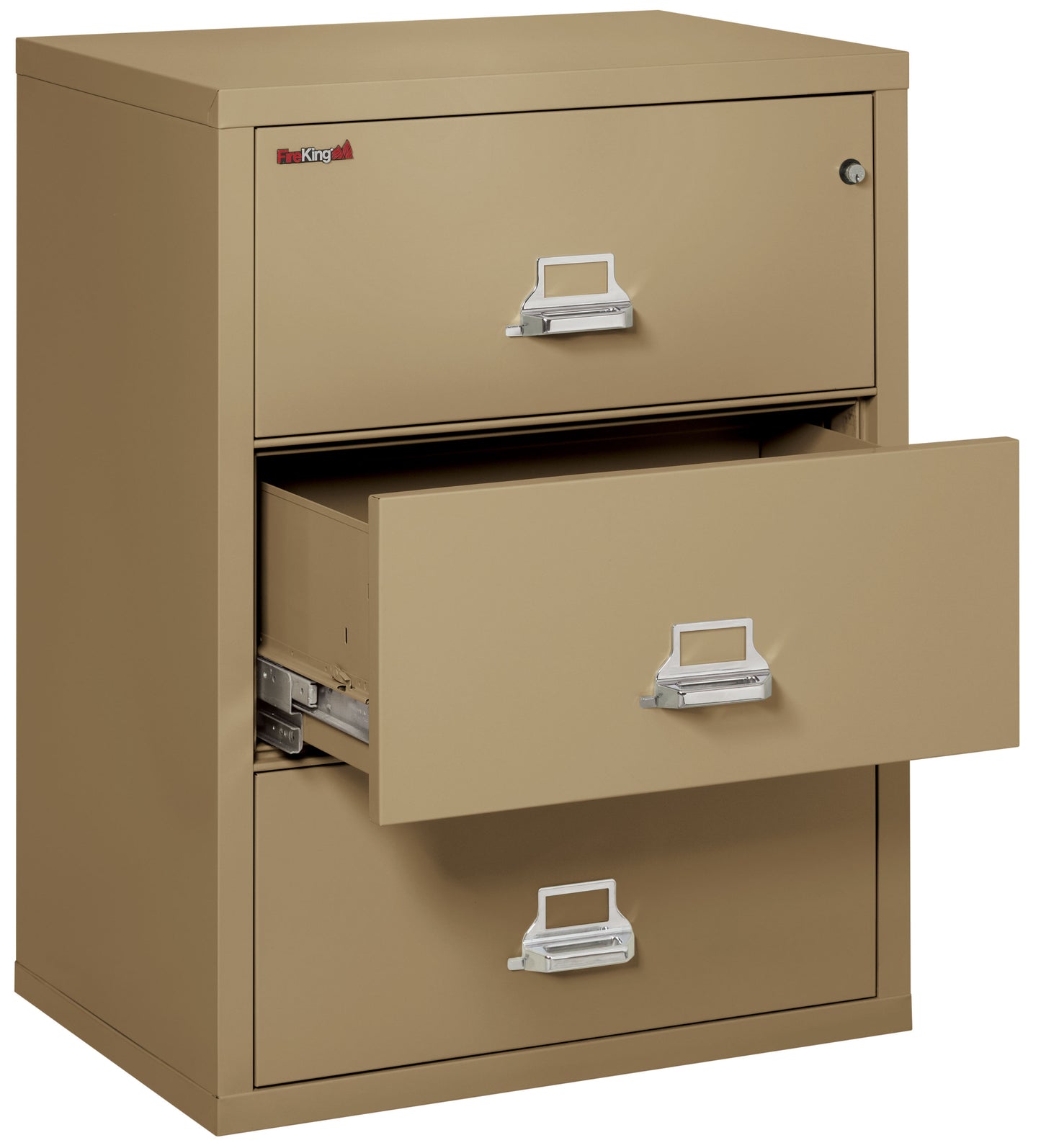 FireKing Fire Resistant File Cabinet - 3 Drawer Lateral 31" Wide - Sand