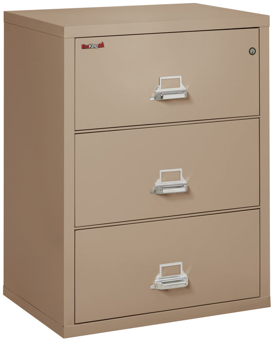 FireKing Fire Resistant File Cabinet - 3 Drawer Lateral 31" Wide - Taupe