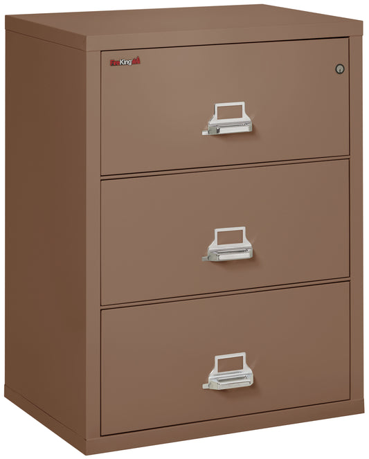 FireKing Fire Resistant File Cabinet - 3 Drawer Lateral 31" Wide - Tan